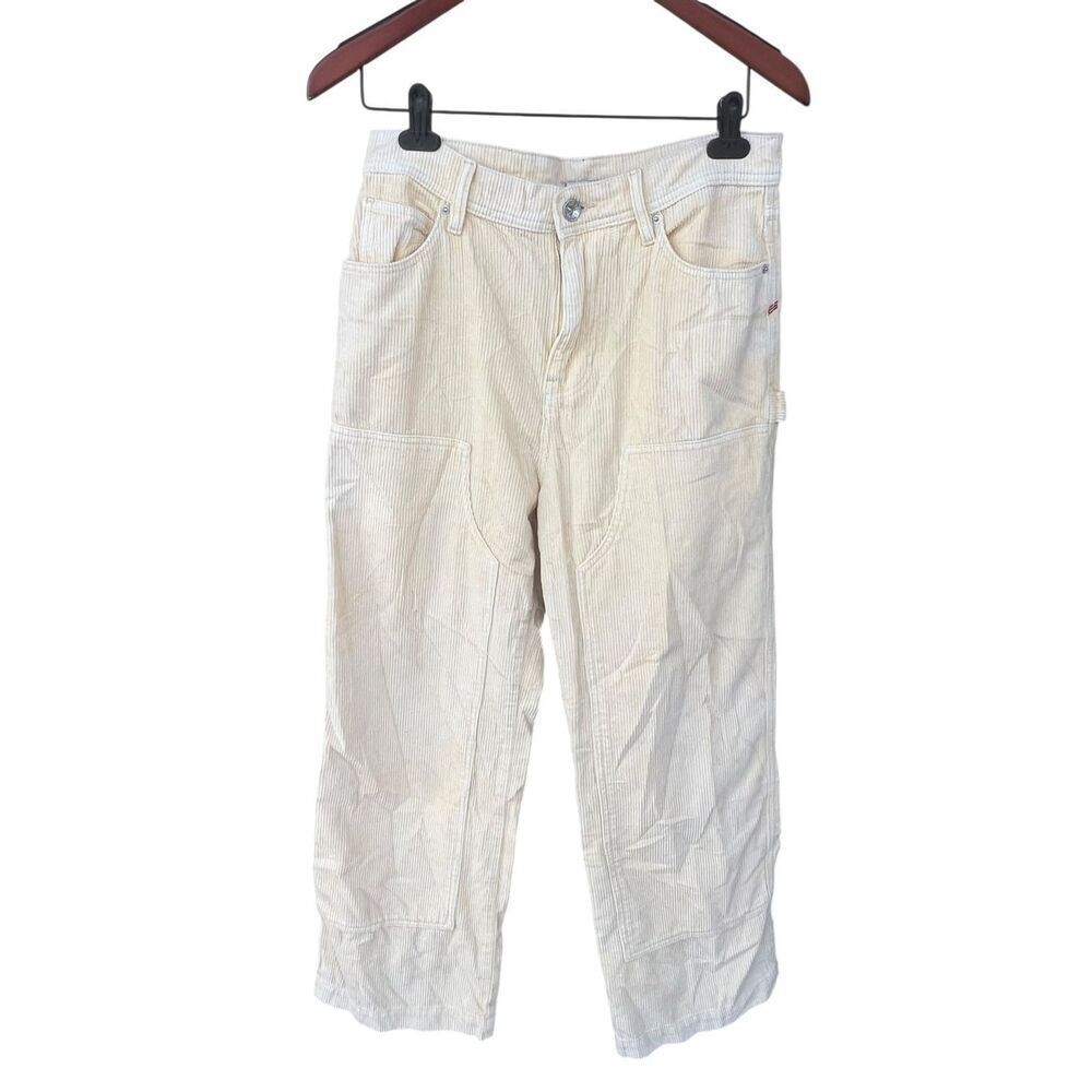 BDG urban outfitters Men’s 30 cream yellow corduroy carpenter pants wide leg